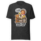 Lunch Lady Lou T-shirt in Dark Grey Heather, front view