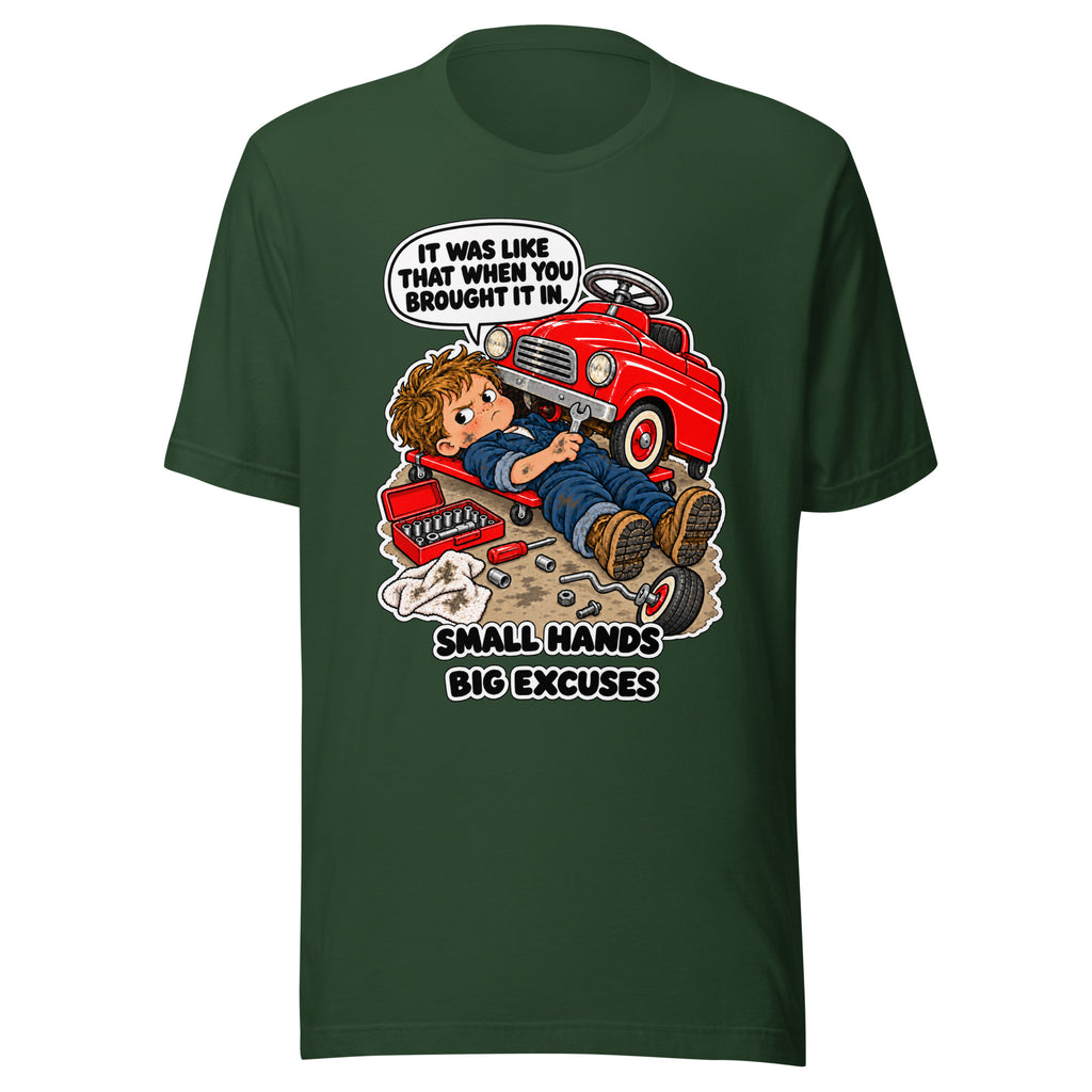 Mechanic Max T-shirt in Forest, front view