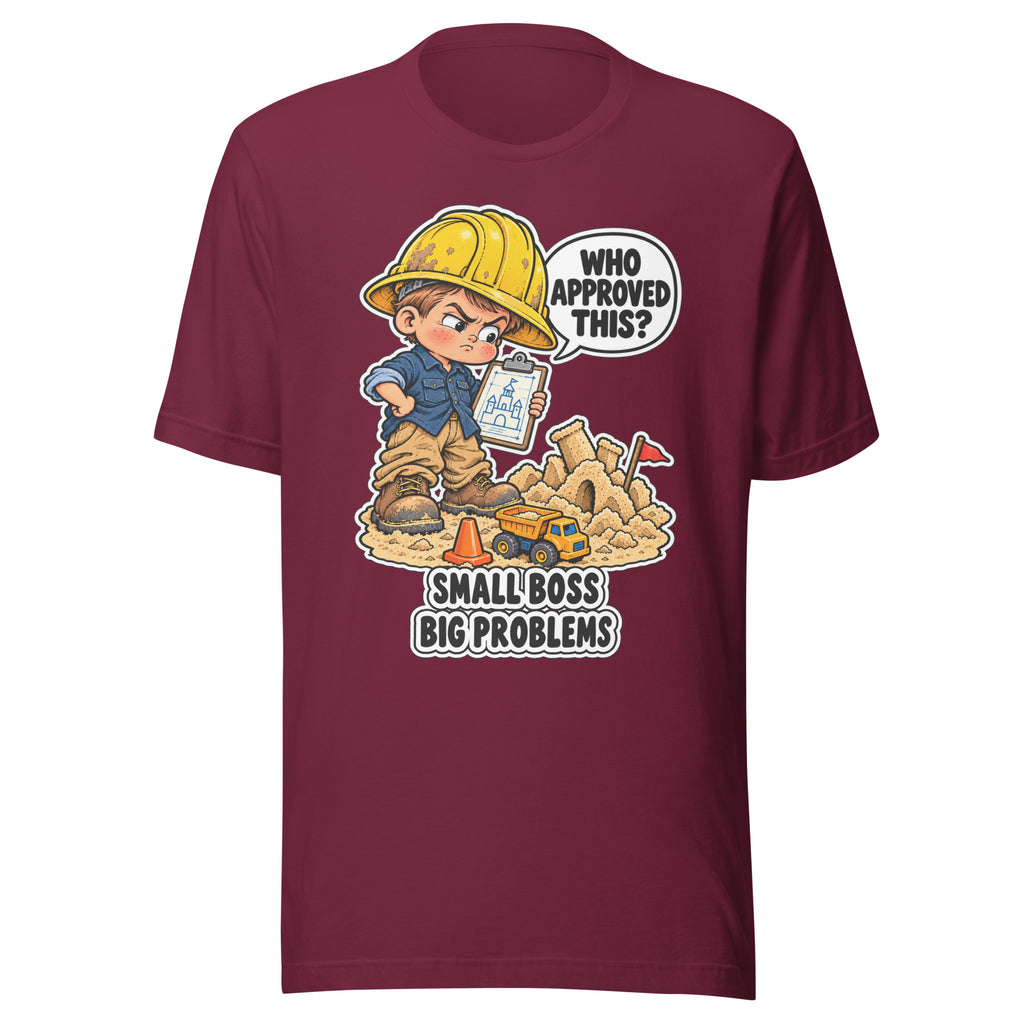 Foreman Frankie T-shirt in Maroon, front view