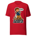 Overtime Ollie T-shirt in Red, front view