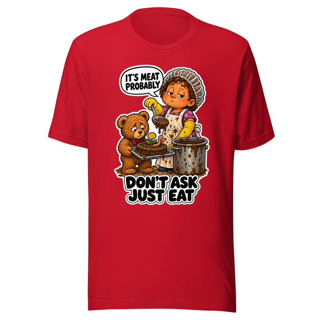 Lunch Lady Lou T-shirt in Red, front view