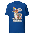Waiter Wes T-shirt in True Royal, front view