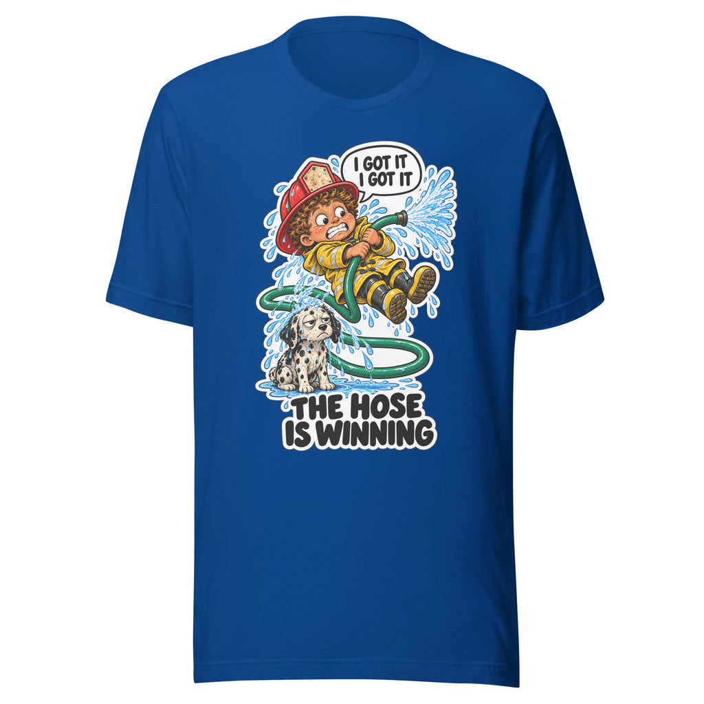 Firefighter Finn T-shirt in True Royal, front view