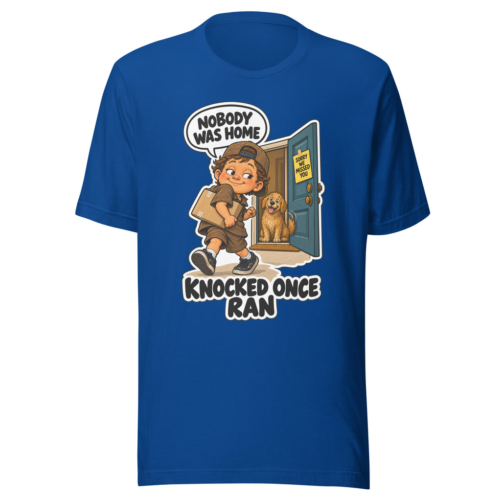 Delivery Dex T-shirt in True Royal, front view