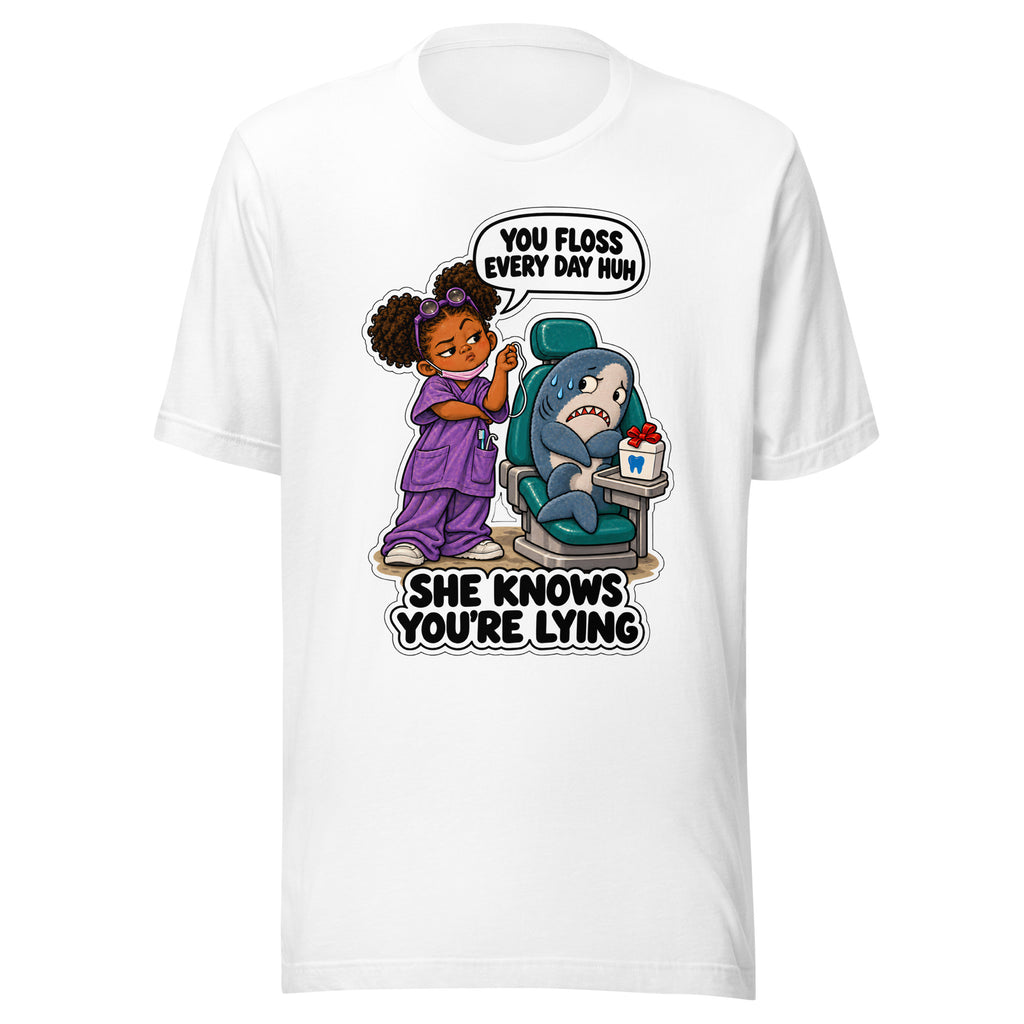Hygienist Hazel T-shirt in White, front view