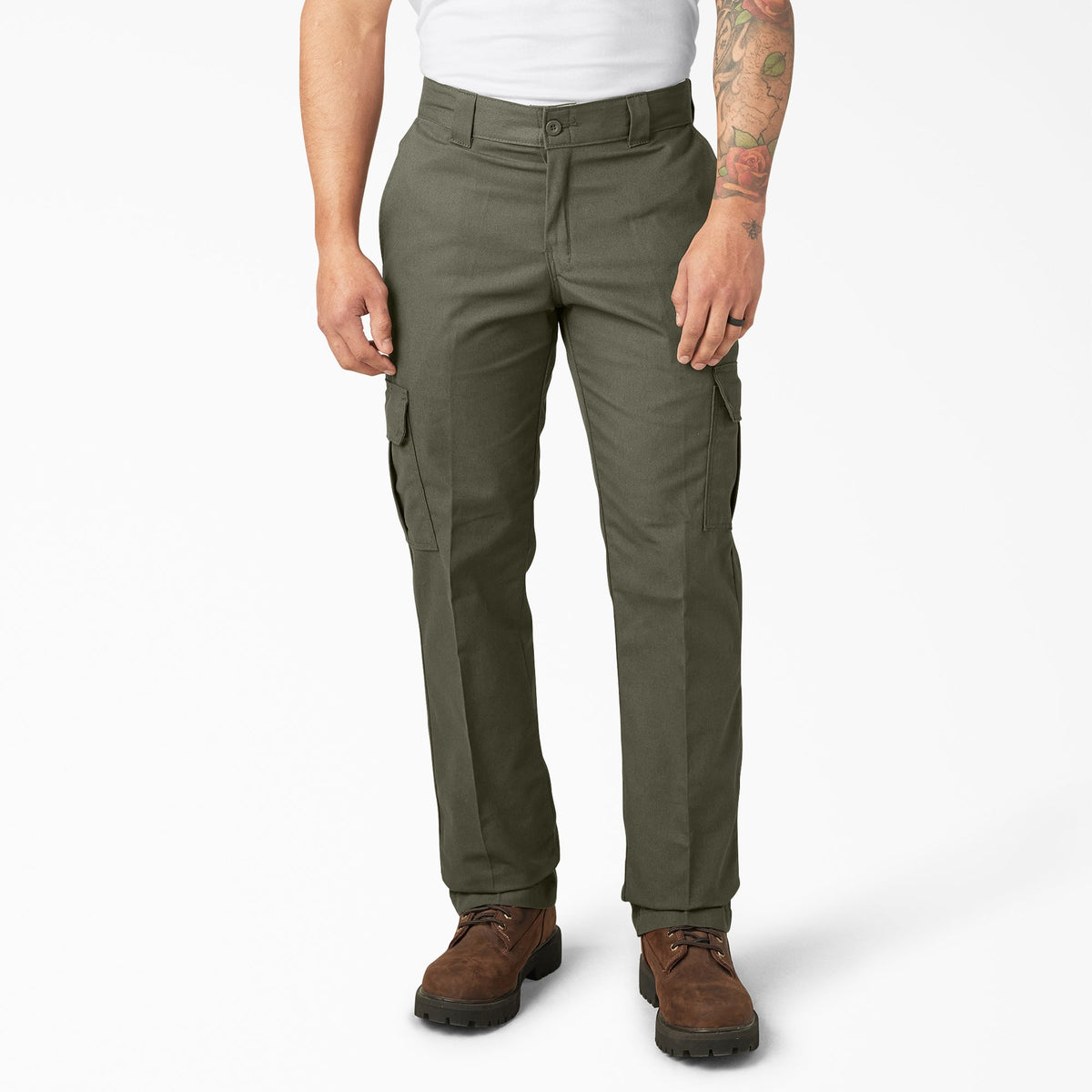 Dickies FLEX Regular Fit Cargo Pants | Moss Green | Front