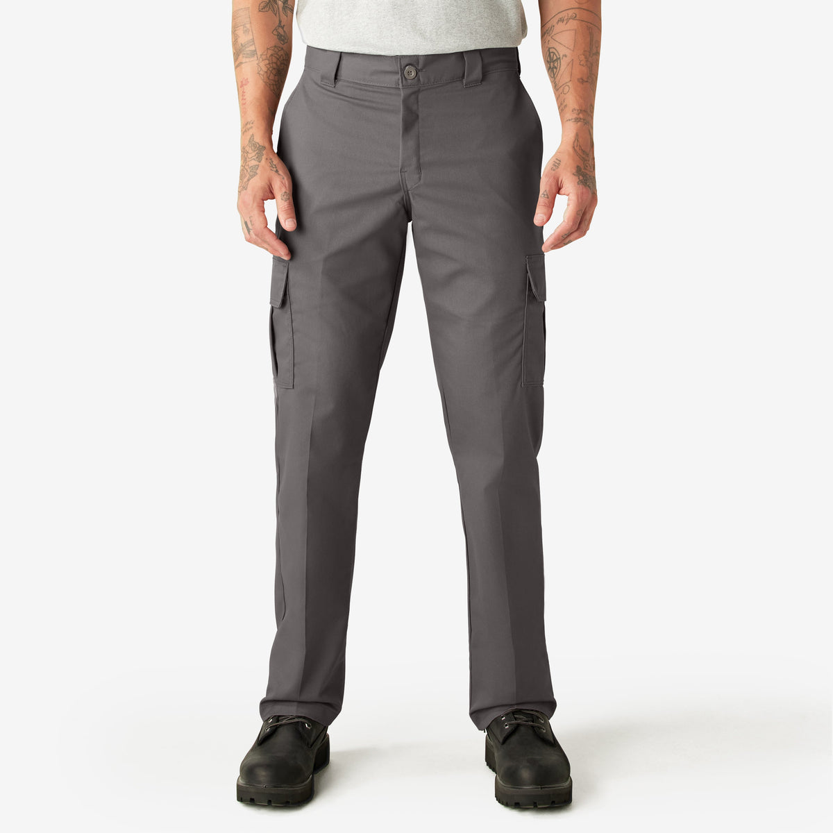 Dickies FLEX Regular Fit Cargo Pants | Gravel Gray | Front