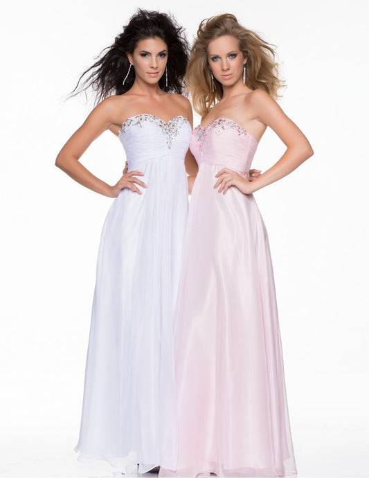 Hand Beaded Strapless Bodice Ruched Style 1009