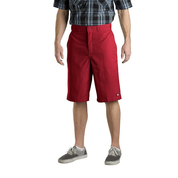 Dickies WR815 Stripe Twill Shorts - Engine Red Front
