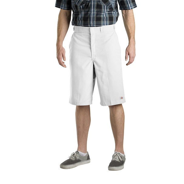 Dickies WR815 Stripe Twill Shorts - White Front